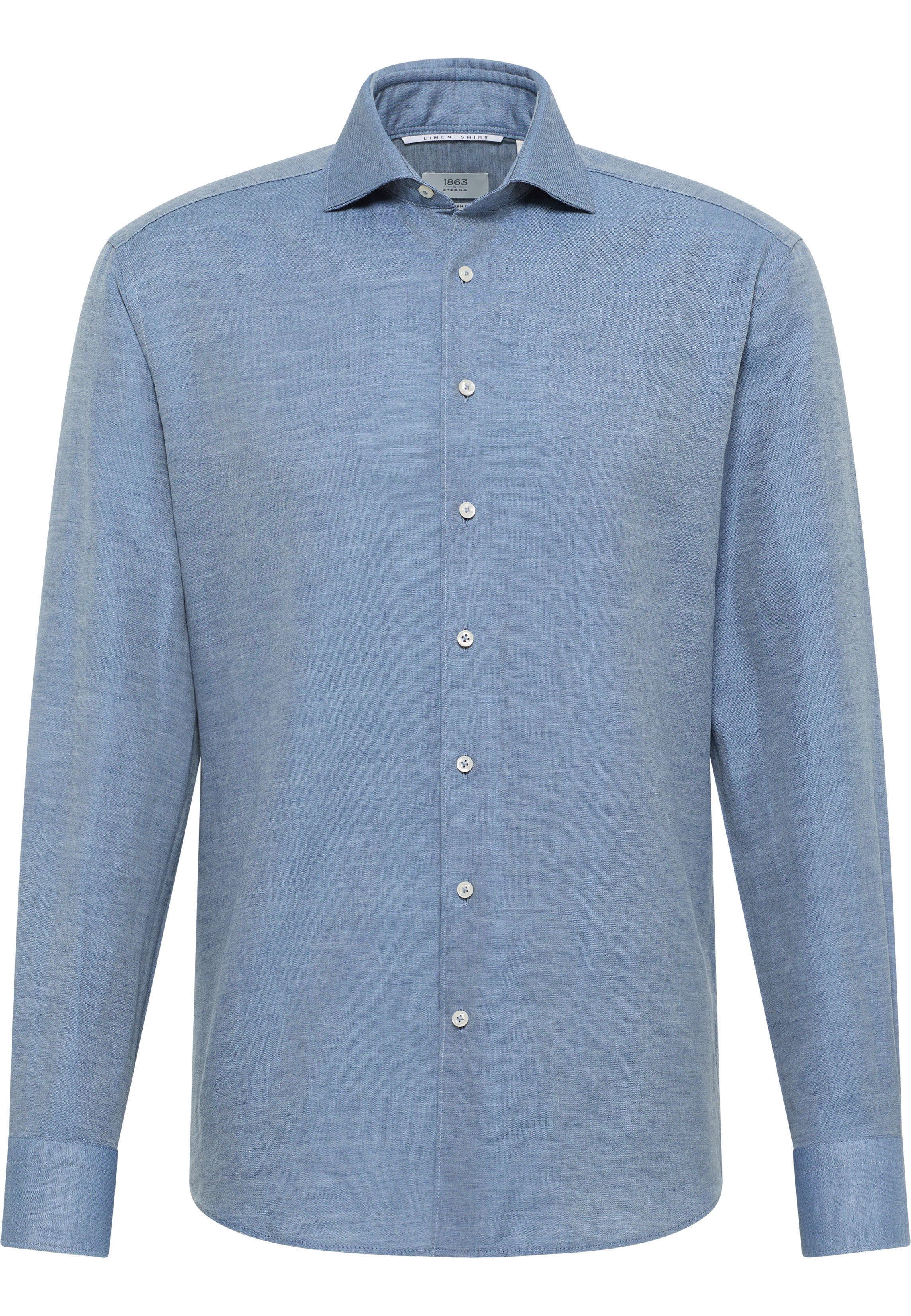 ETERNA 1863 Modern Fit Langarm Hemd - Blue Harbour Linen - 2355-18-XS82