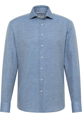 ETERNA 1863 Modern Fit Langarm Hemd - Blue Harbour Linen - 2355-18-XS82