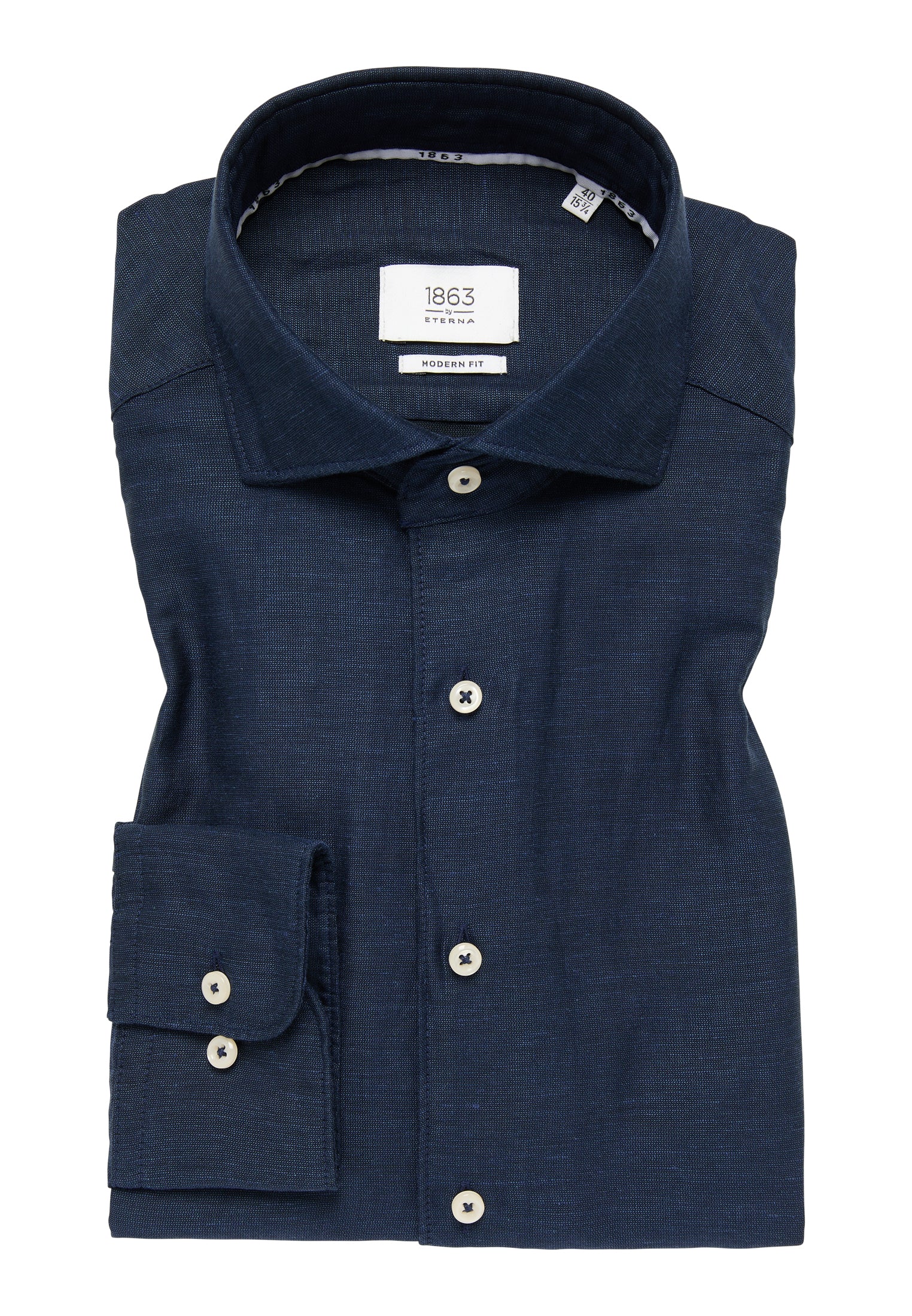 ETERNA 1863 by ETERNA MODERN FIT Langarm Hemd - Midnight Indigo Weave - 2355-19-XS82