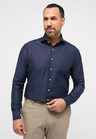 ETERNA 1863 by ETERNA MODERN FIT Langarm Hemd - Midnight Indigo Weave - 2355-19-XS82