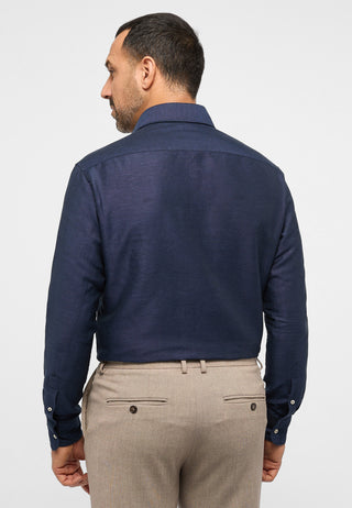 ETERNA 1863 by ETERNA MODERN FIT Langarm Hemd - Midnight Indigo Weave - 2355-19-XS82