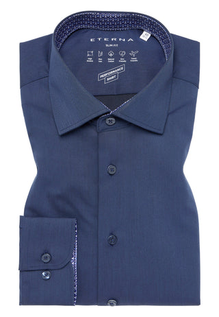 ETERNA SLIM FIT Performance Shirt - Ocean Harbor Navy - 4194-19-F140