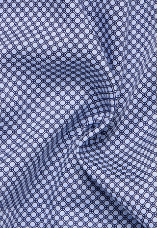 ETERNA COMFORT FIT Langarm Hemd - Blue Grid Breeze - 4220-14-E181