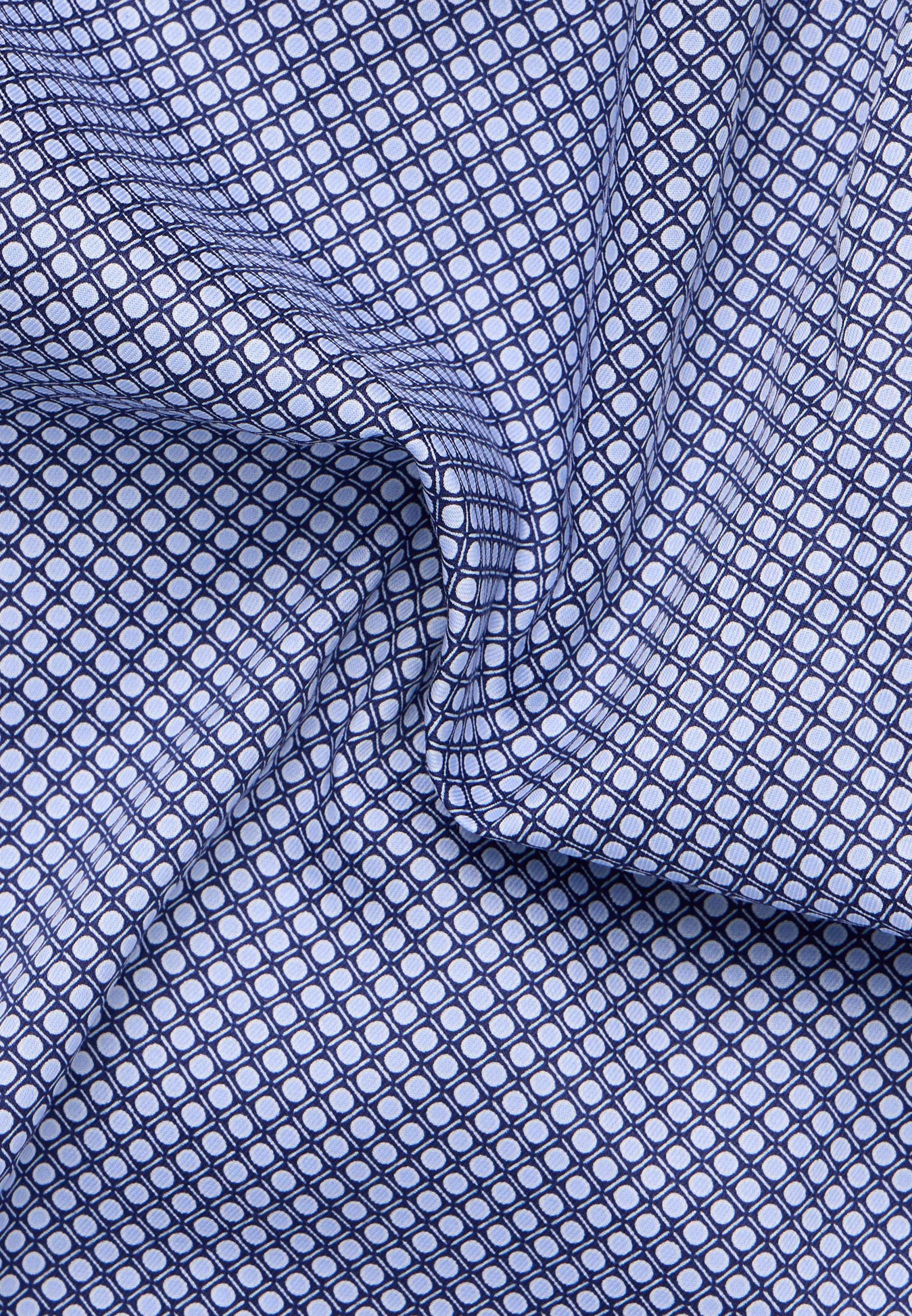 ETERNA MODERN FIT Langarm Hemd - Midnight Grid Blue - 4220-14-X181 von Eterna
