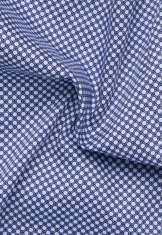ETERNA MODERN FIT Langarm Hemd - Midnight Grid Blue - 4220-14-X181