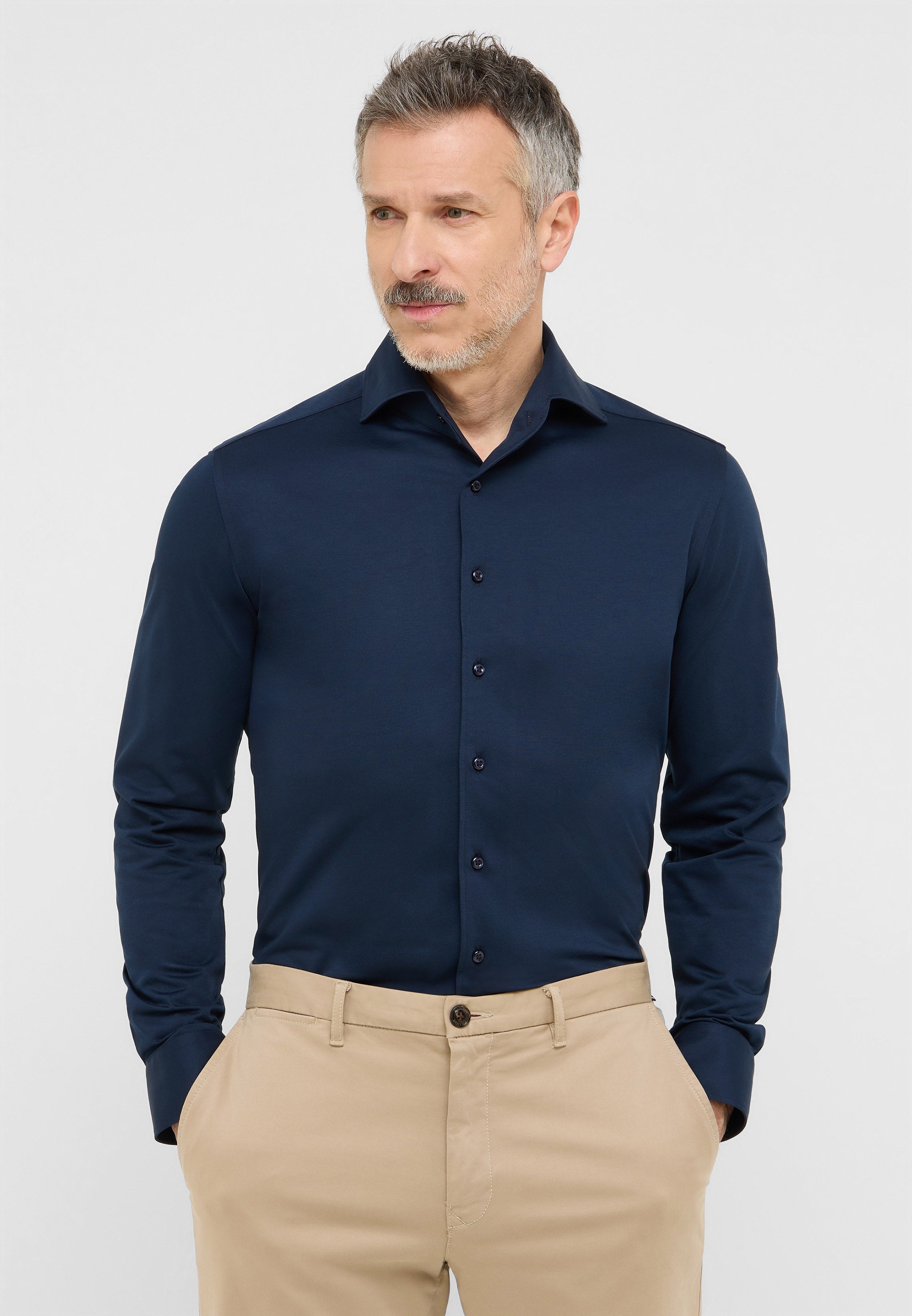 ETERNA 1863 SLIM FIT Langarm Hemd - Deep Marina Blue - 2269-19-YSV1 von Eterna