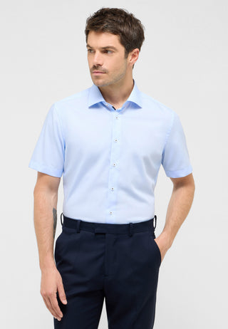 ETERNA SLIM FIT Kurzarm Hemd - Sky Popeline - 1304-10-G140