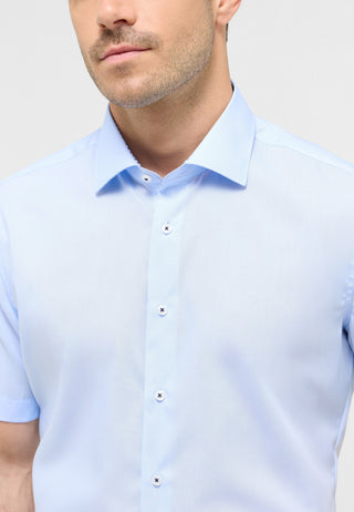 ETERNA SLIM FIT Kurzarm Hemd - Sky Popeline - 1304-10-G140