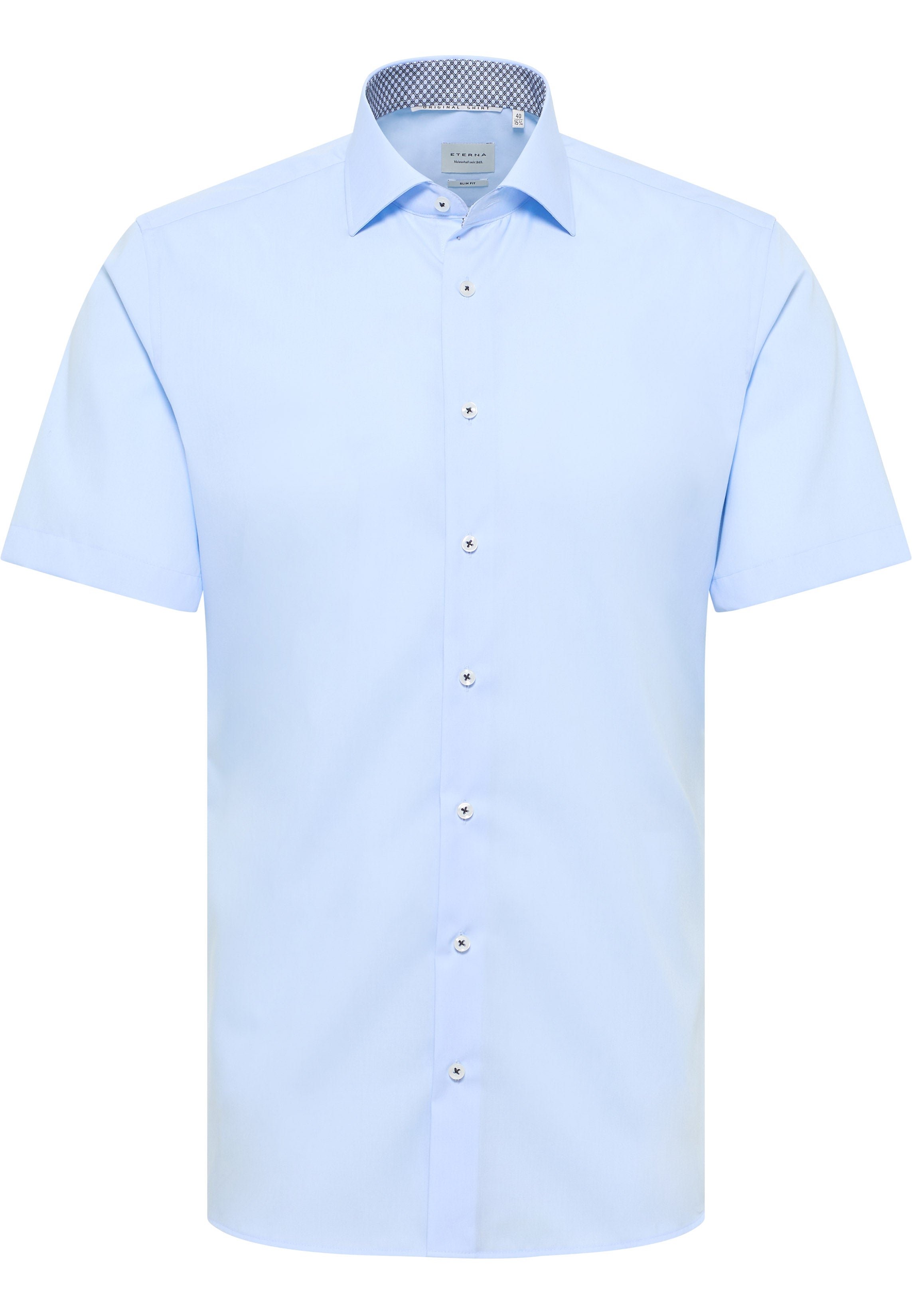 ETERNA SLIM FIT Kurzarm Hemd - Sky Popeline - 1304-10-G140