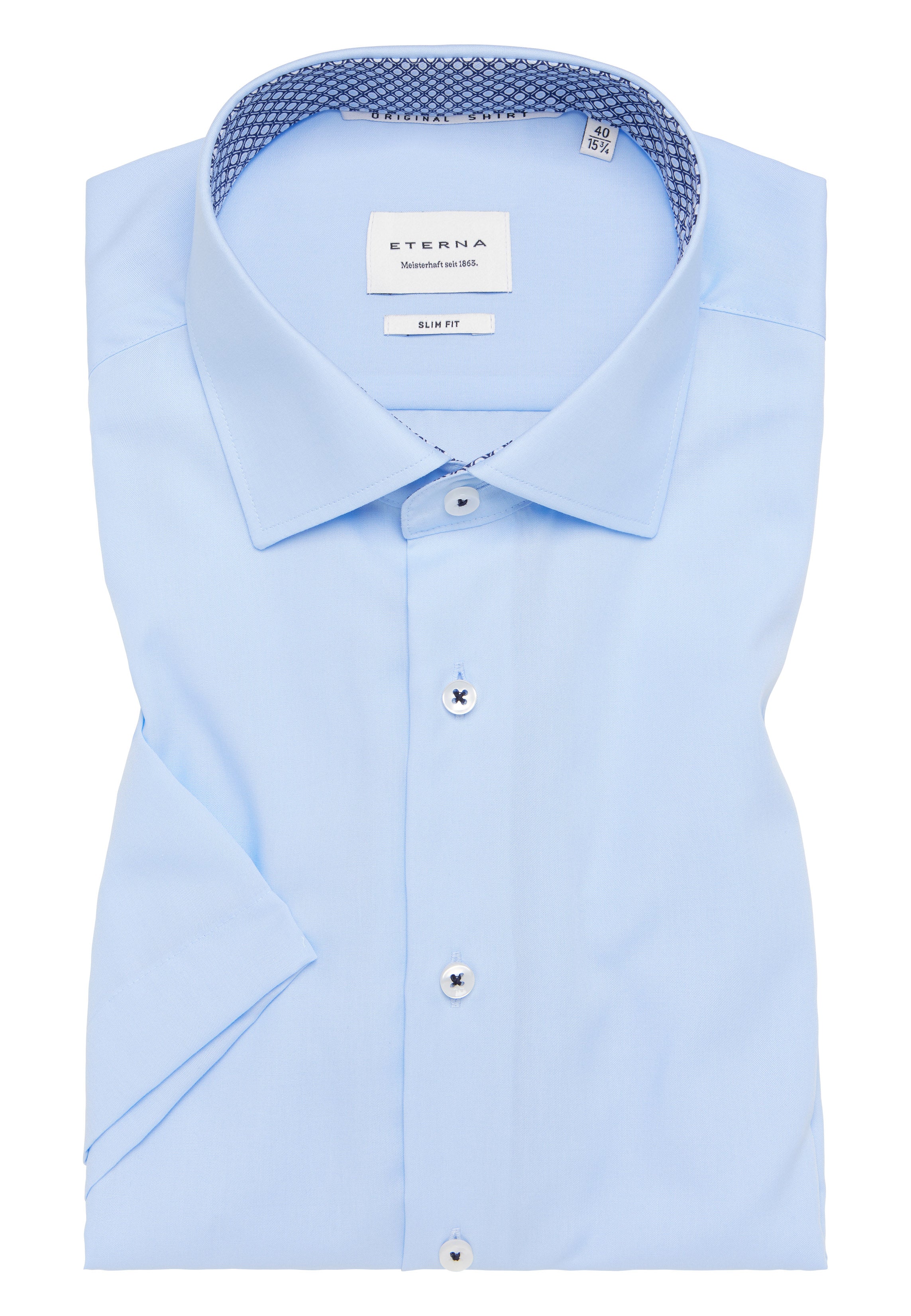 ETERNA SLIM FIT Kurzarm Hemd - Sky Popeline - 1304-10-G140
