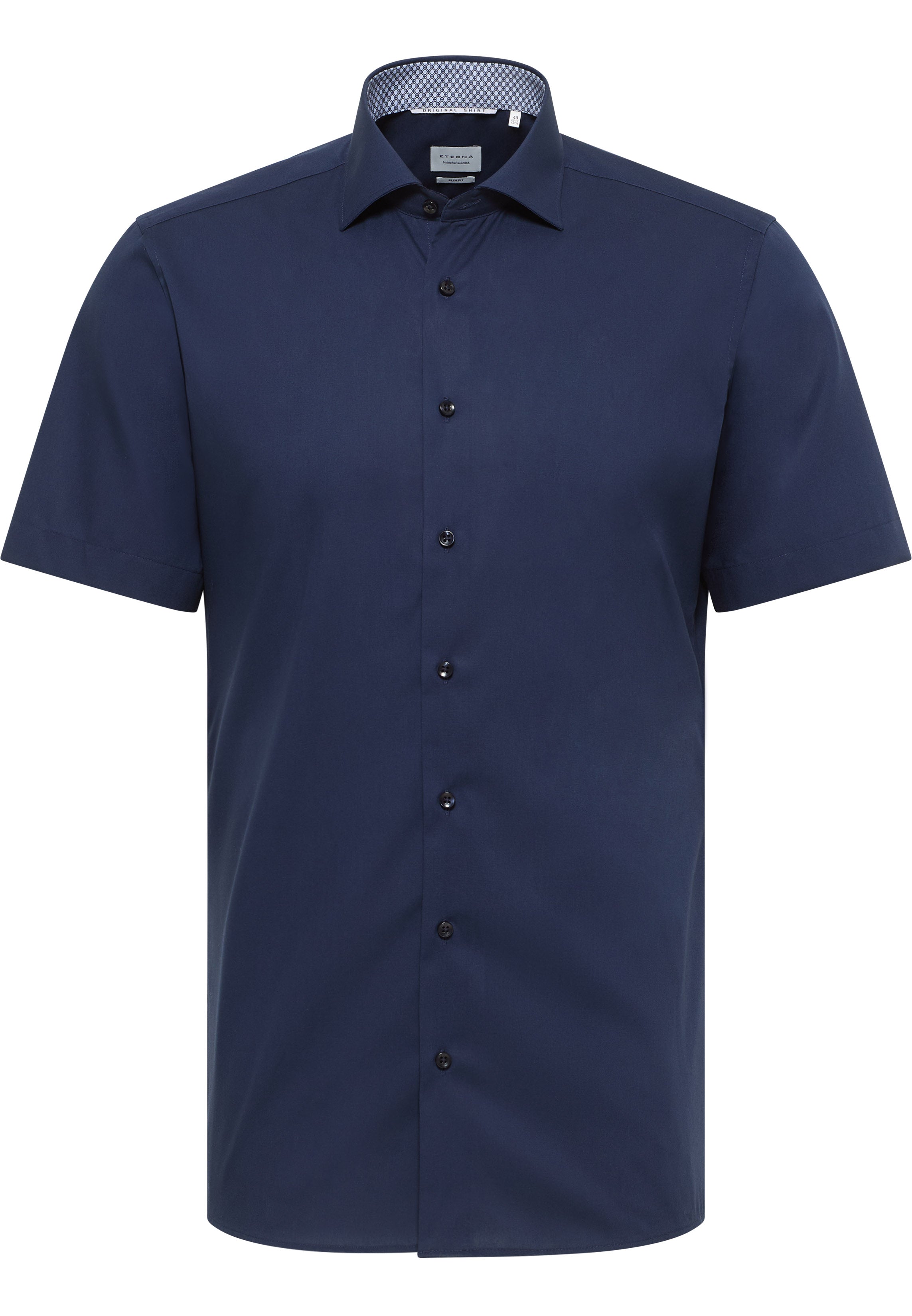 ETERNA Slim Fit Kurzarm Hemd - Midnight Cobalt Poplin - 1304-19-G140