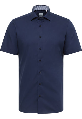 ETERNA Slim Fit Kurzarm Hemd - Midnight Cobalt Poplin - 1304-19-G140