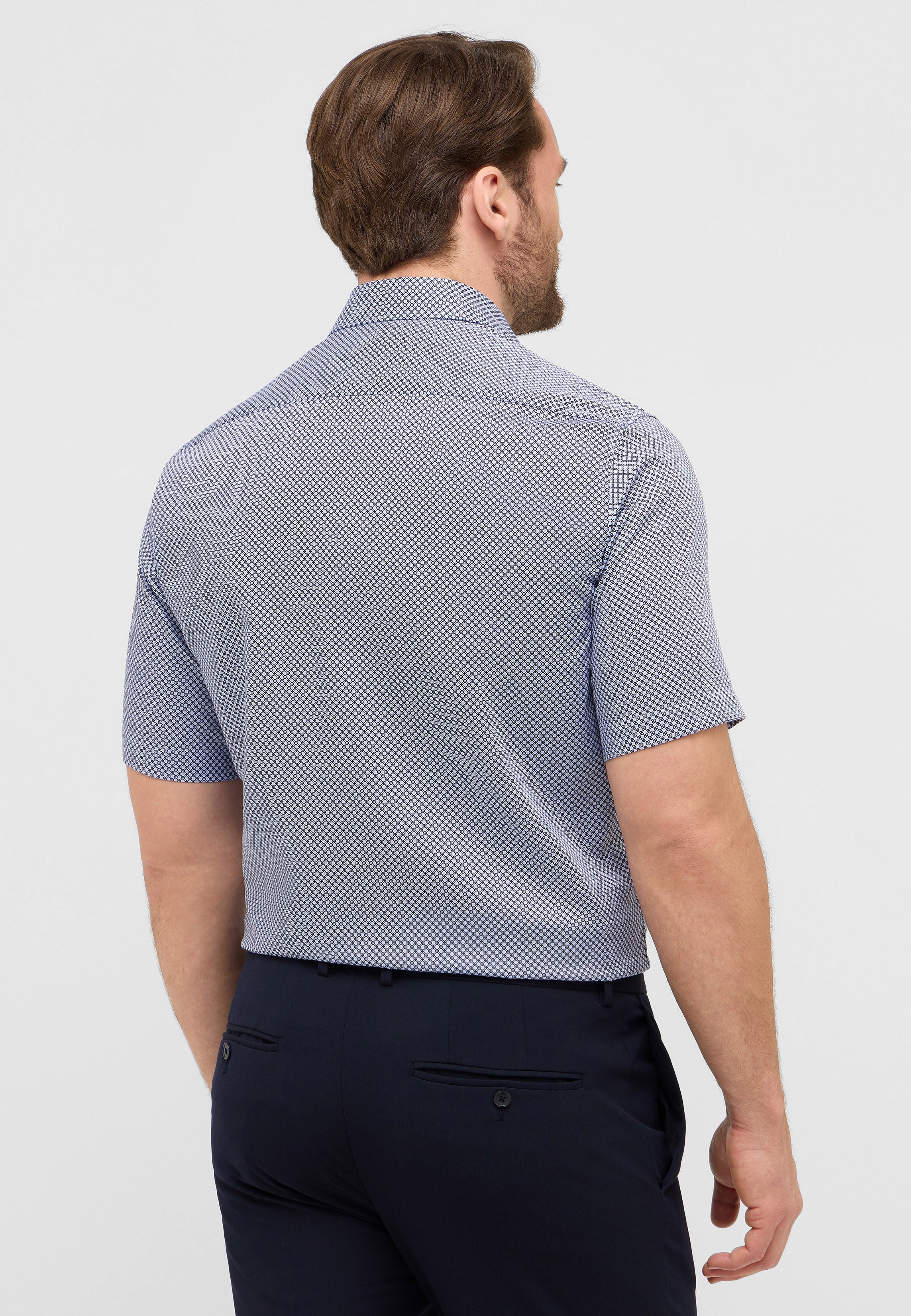 ETERNA COMFORT FIT Kurzarm Hemd - Blue Mosaic Navy - 4220-14-K181 von Eterna