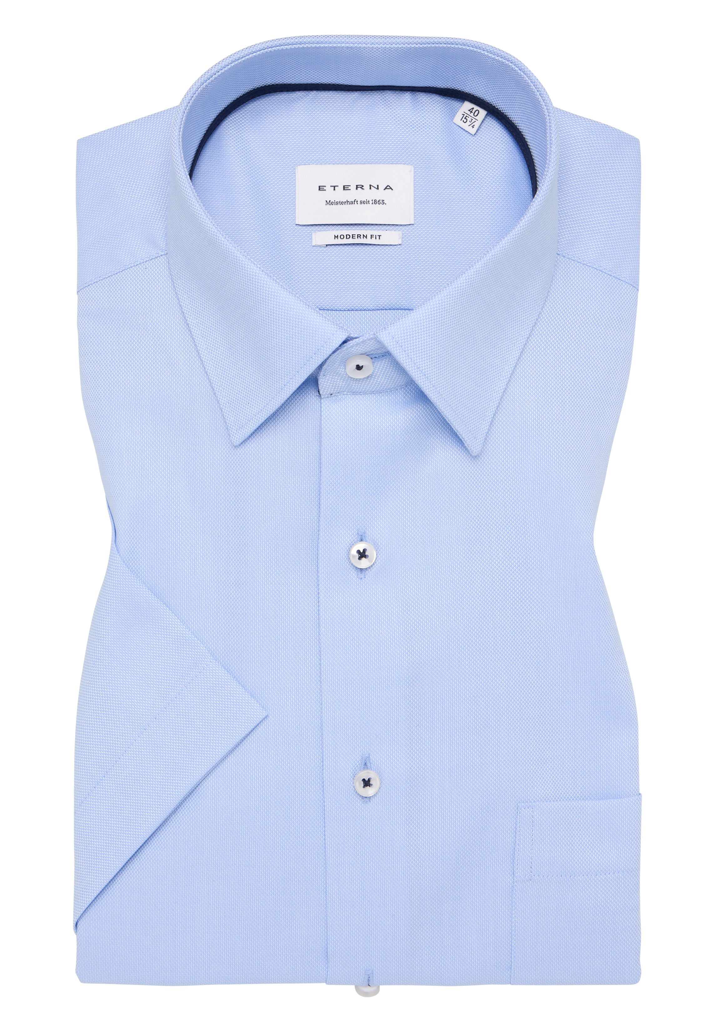 ETERNA MODERN FIT Kurzarm Hemd - Sky Mist Blue - 8464-12-C181 von Eterna
