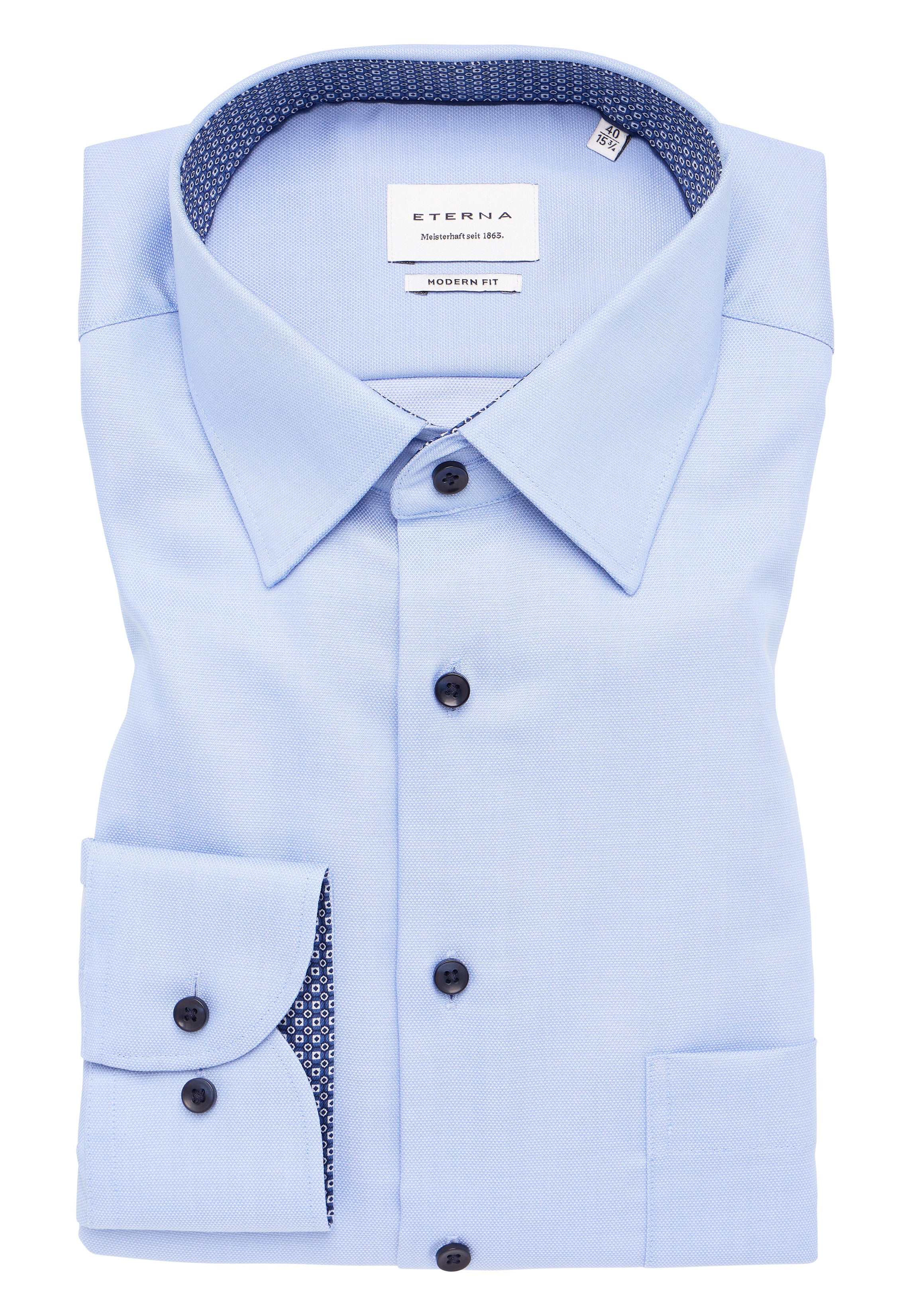ETERNA MODERN FIT Langarm Hemd - Sky Harbor Blue - 1007-11-X141