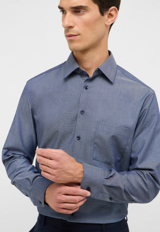 ETERNA MODERN FIT Langarm Hemd - Midnight Herringbone - 1007-17-X141