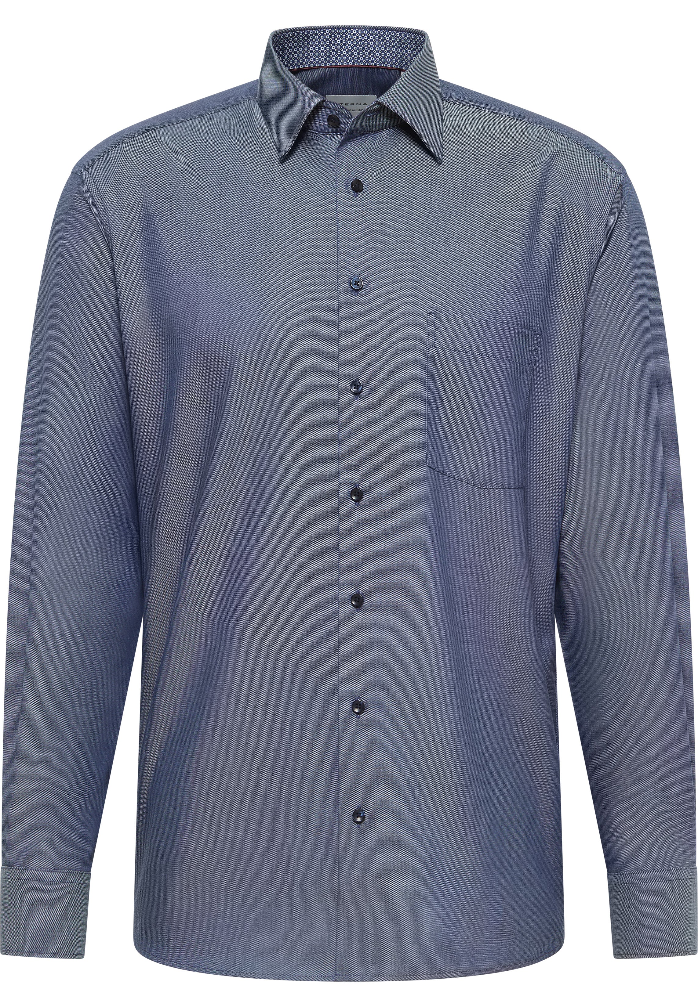 ETERNA MODERN FIT Langarm Hemd - Midnight Herringbone - 1007-17-X141