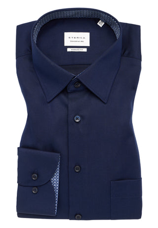 ETERNA MODERN FIT Langarm Hemd - Midnight Riviera - 1007-19-X141