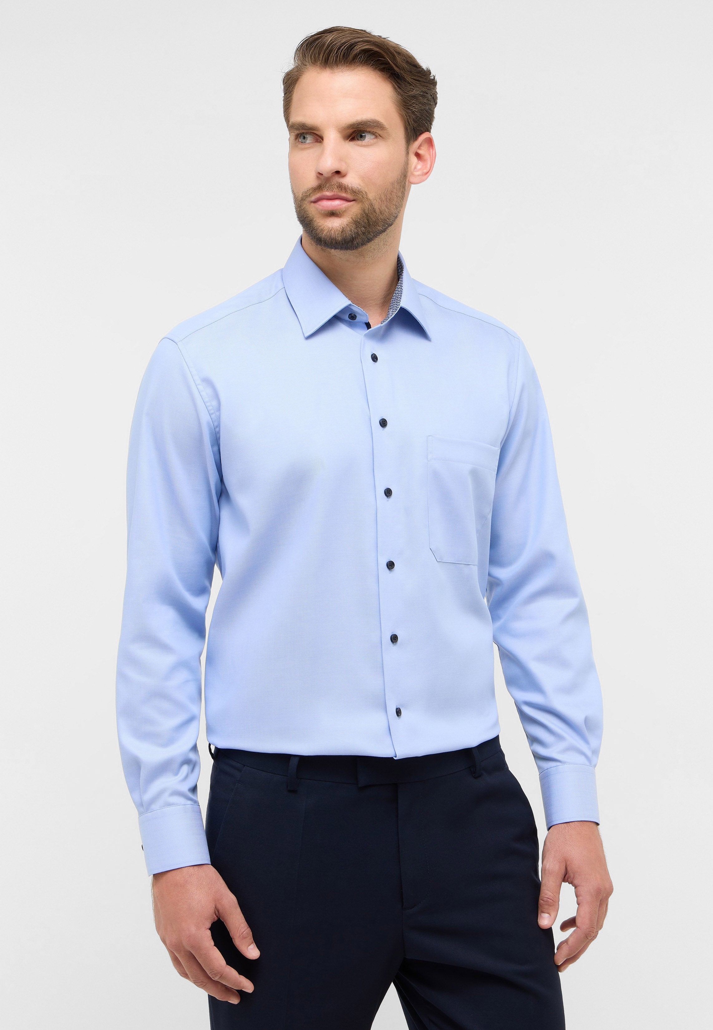 ETERNA COMFORT FIT Langarm Hemd - Misty Sky Blue - 1007-11-E141 von Eterna