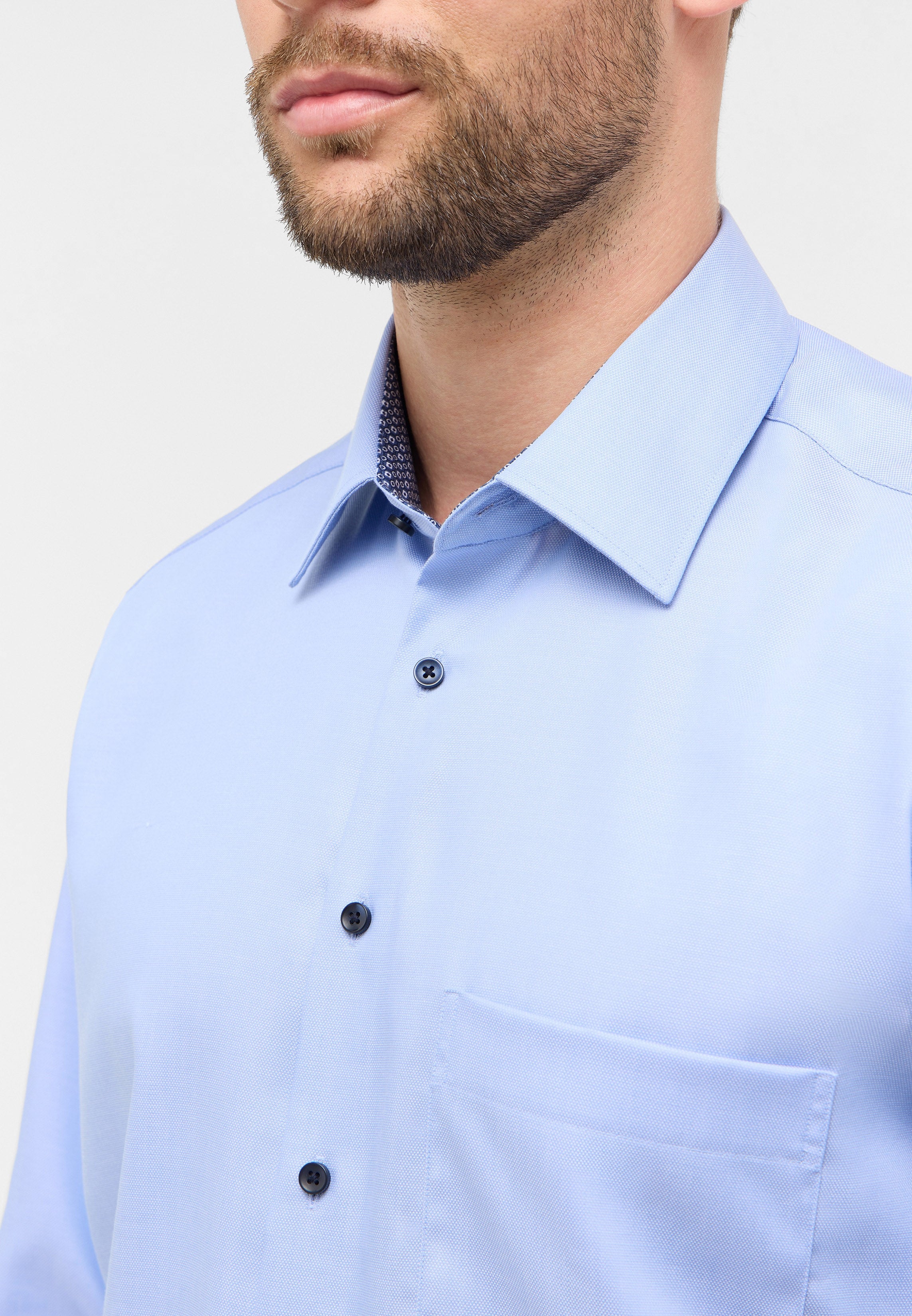 ETERNA COMFORT FIT Langarm Hemd - Misty Sky Blue - 1007-11-E141 von Eterna