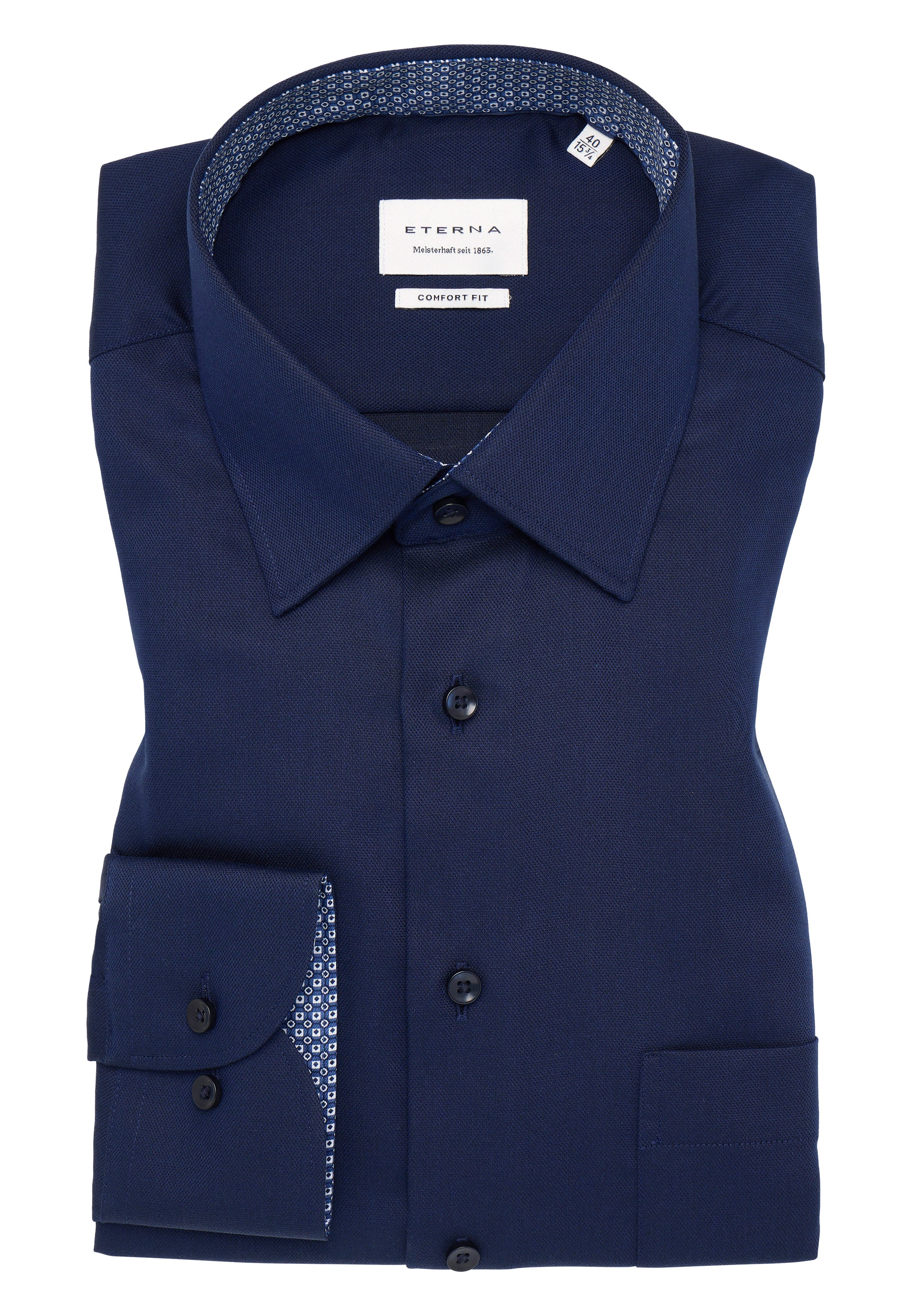 ETERNA COMFORT FIT Langarm Hemd - Midnight Sapphire Blue - 1007-19-E141