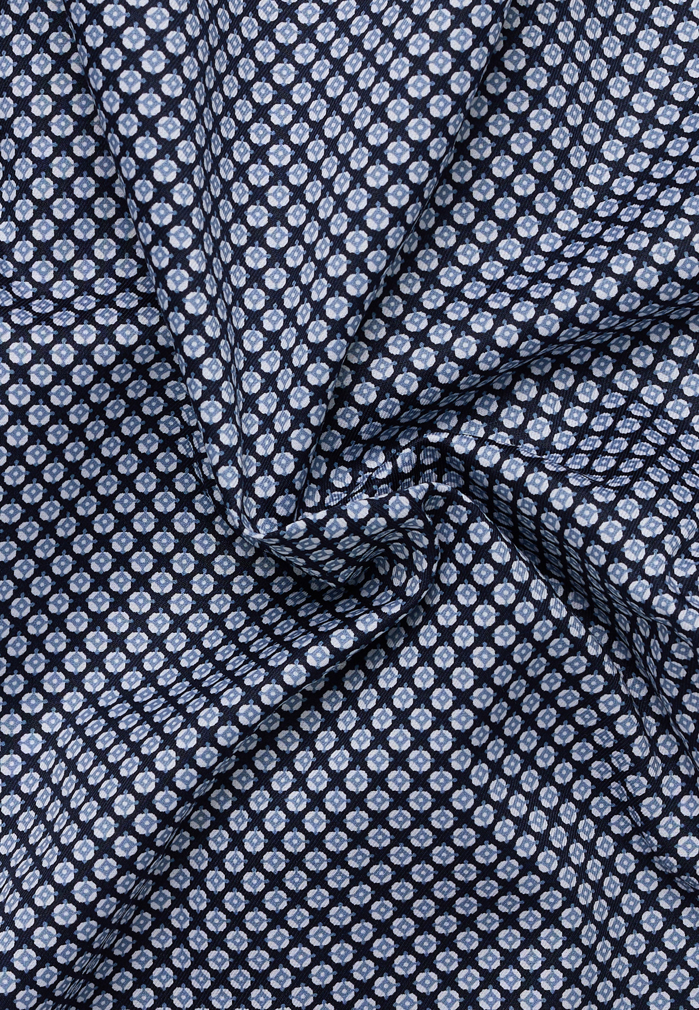 ETERNA MODERN FIT Langarm Hemd - Silver Navy Mosaic - 1216-19-X171 von Eterna