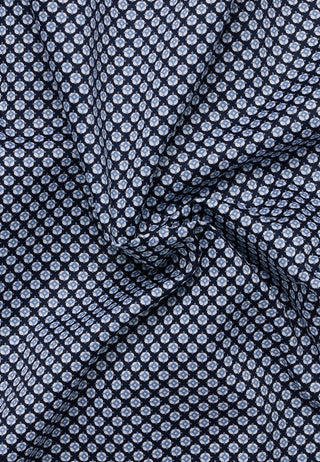 ETERNA MODERN FIT Langarm Hemd - Silver Navy Mosaic - 1216-19-X171