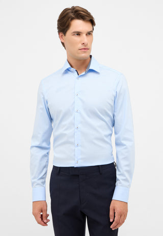 ETERNA Slim Fit Natural Stretch Langarm Hemd - Sky Harbor Blue - 1082-11-F141