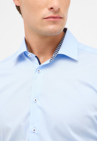 ETERNA Slim Fit Natural Stretch Langarm Hemd - Sky Harbor Blue - 1082-11-F141