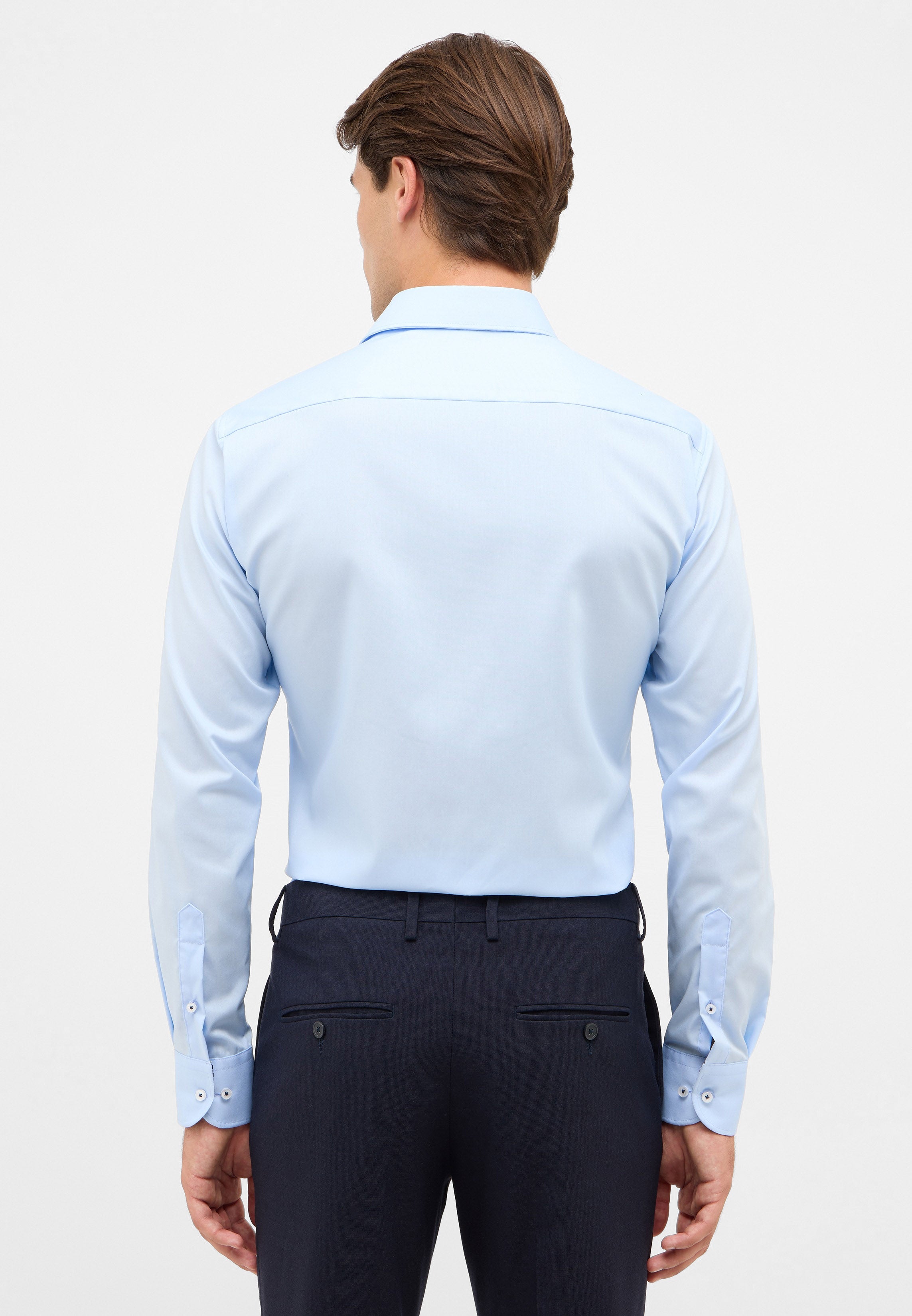 ETERNA Slim Fit Natural Stretch Langarm Hemd - Sky Harbor Blue - 1082-11-F141 von Eterna