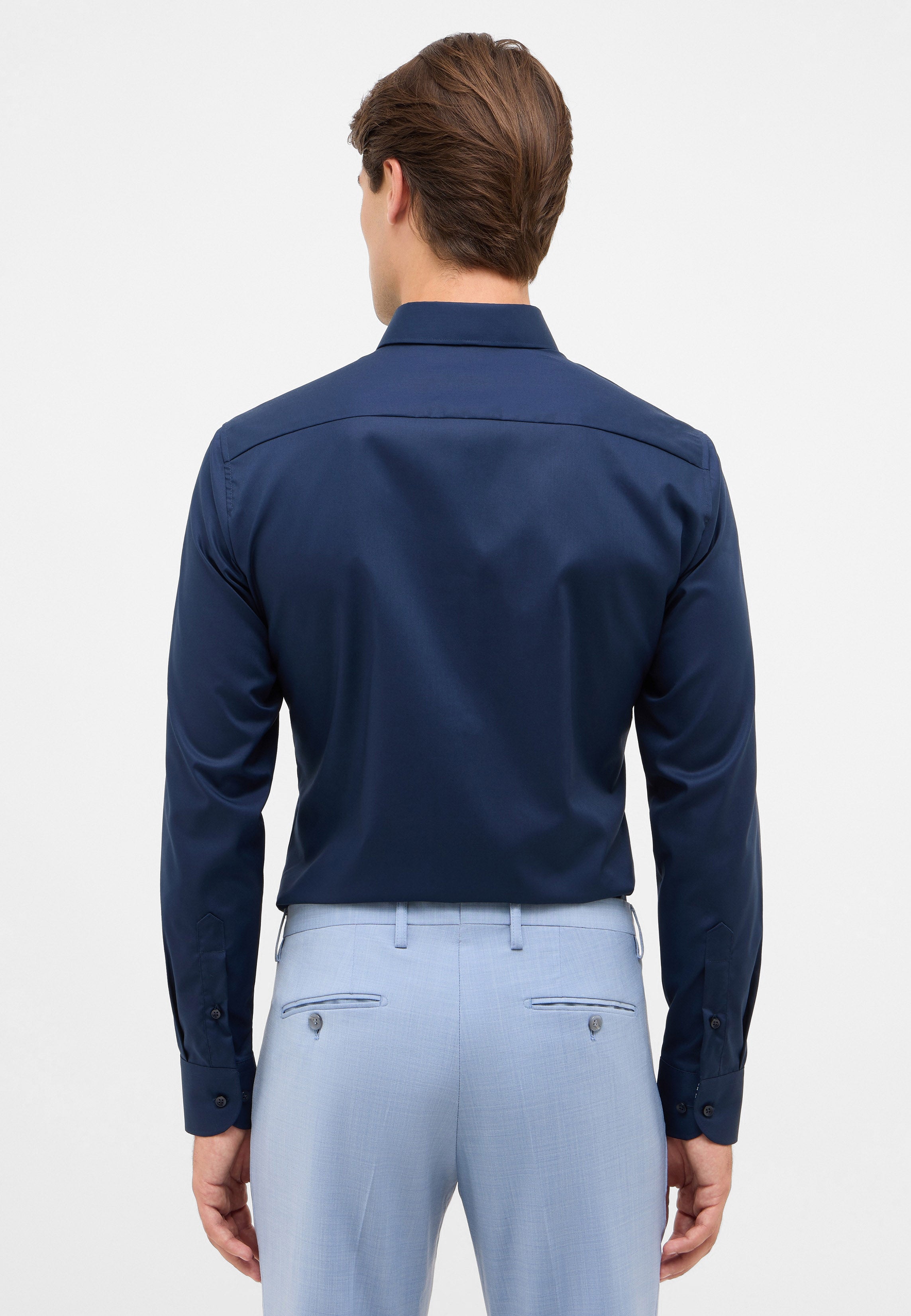 ETERNA Slim Fit Natural Stretch Langarm Hemd - Deep Navy Dusk - 1082-19-F141 von Eterna