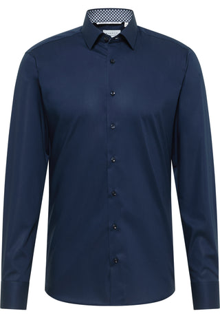 ETERNA Slim Fit Natural Stretch Langarm Hemd - Deep Navy Dusk - 1082-19-F141