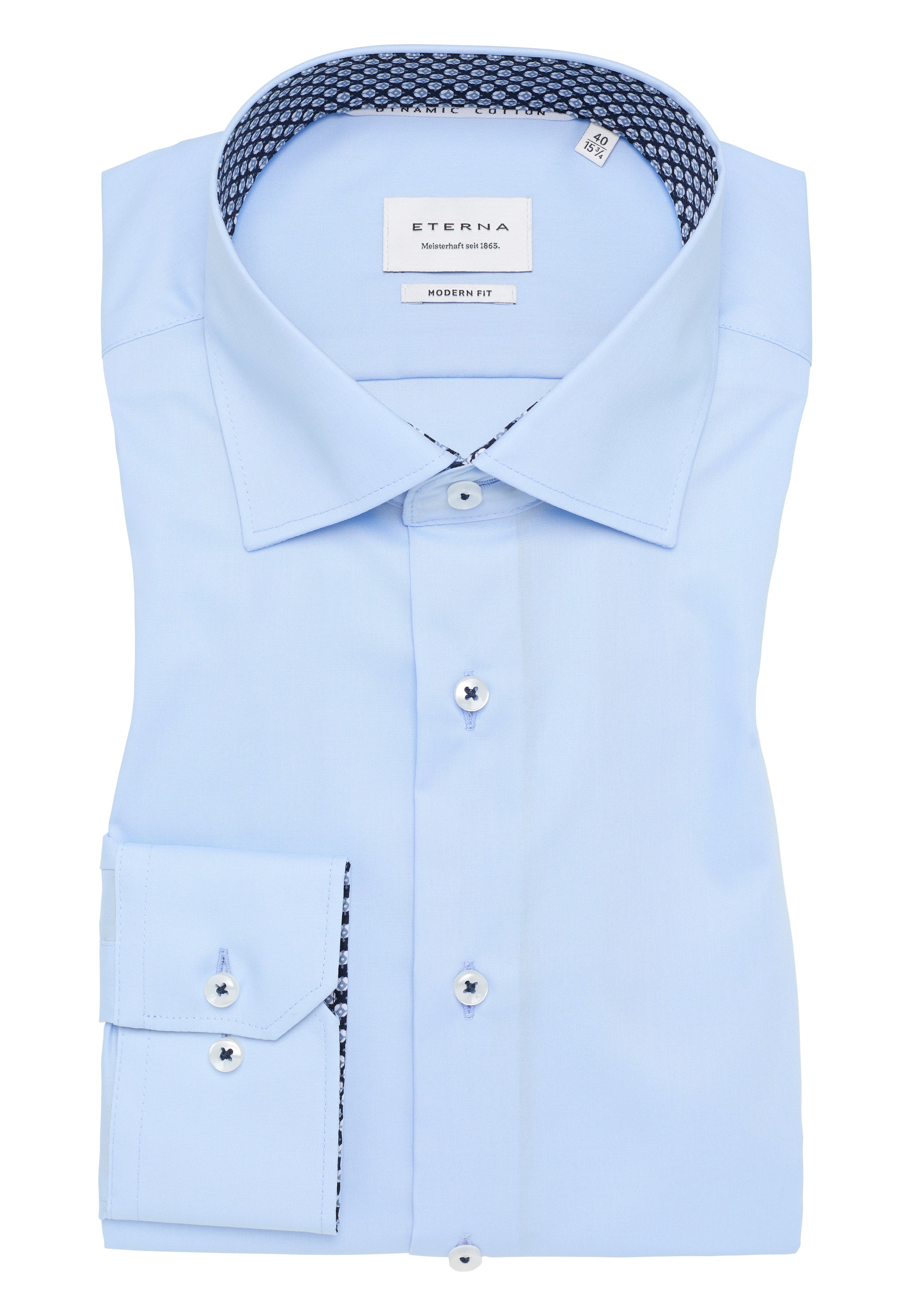 ETERNA MODERN FIT Natural Stretch Langarm Hemd - Misty Sky Blue - 1082-11-X14K
