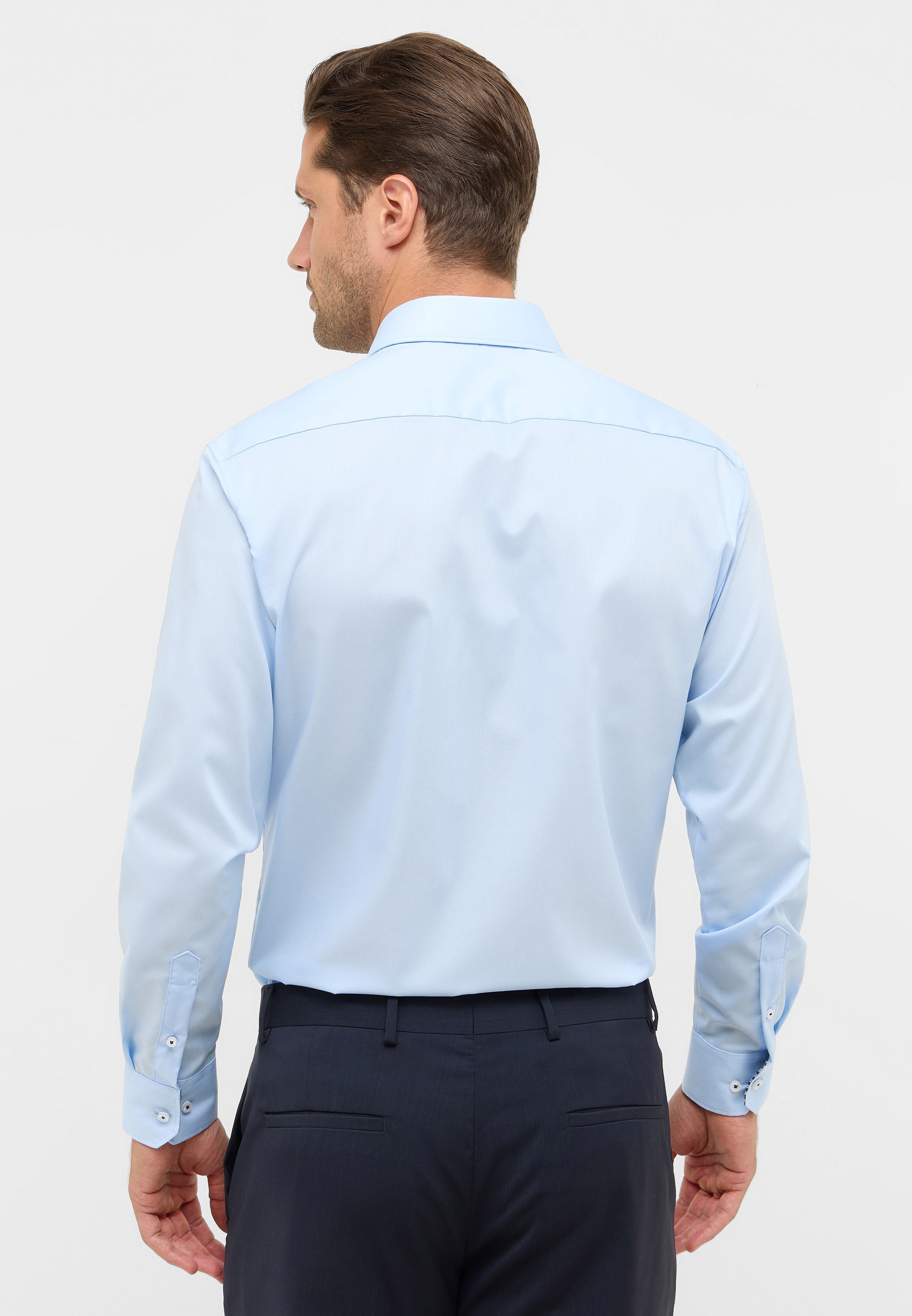 ETERNA MODERN FIT Natural Stretch Langarm Hemd - Misty Sky Blue - 1082-11-X14K von Eterna
