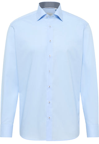 ETERNA MODERN FIT Natural Stretch Langarm Hemd - Misty Sky Blue - 1082-11-X14K