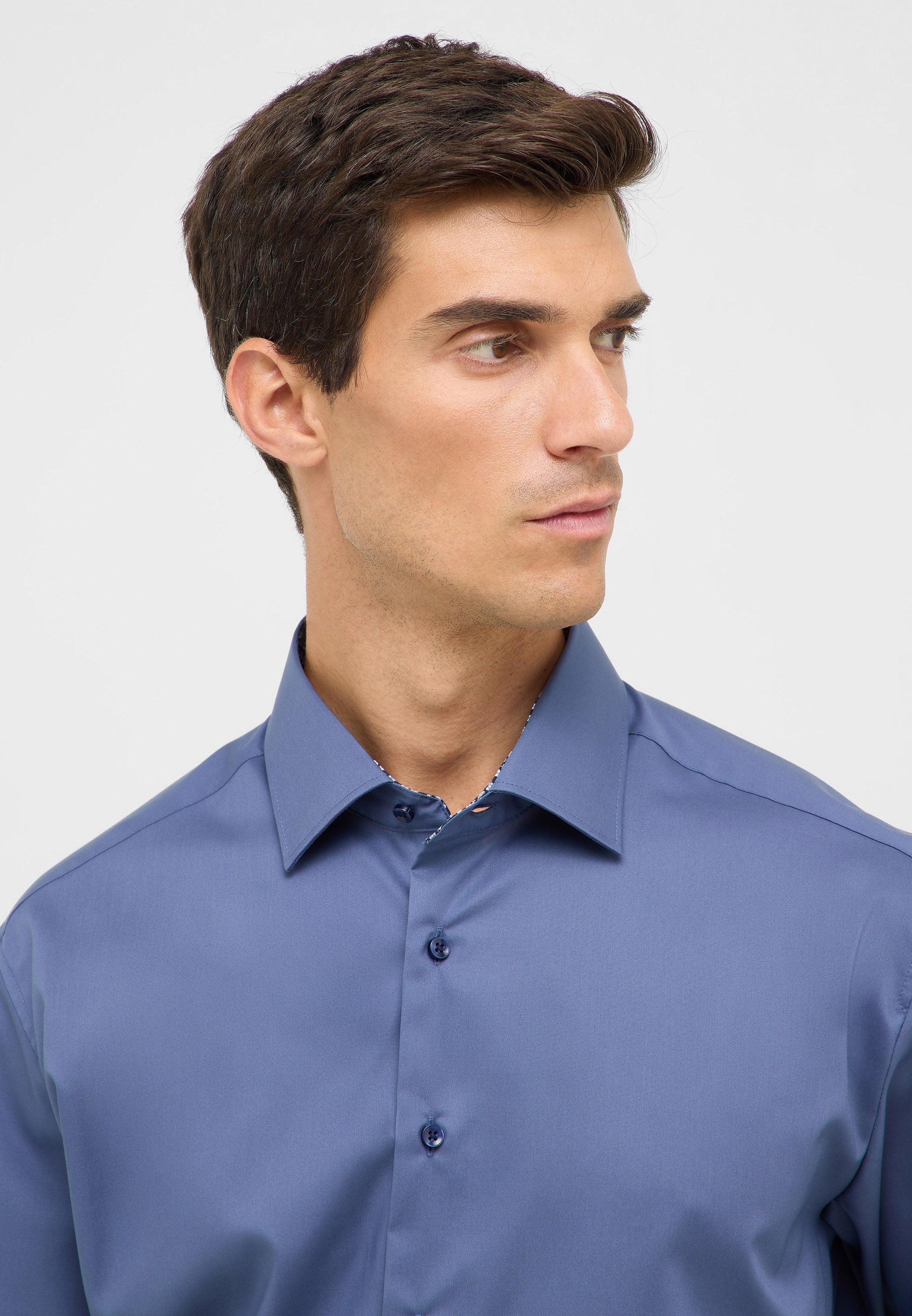 ETERNA MODERN FIT Natural Stretch Hemd - Ocean Harbor Navy - 1082-17-X14K von Eterna