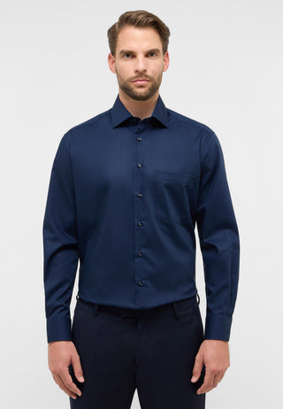 ETERNA COMFORT FIT Natural Stretch Langarm Hemd - Midnight Navy Blue - 1082-19-E15K