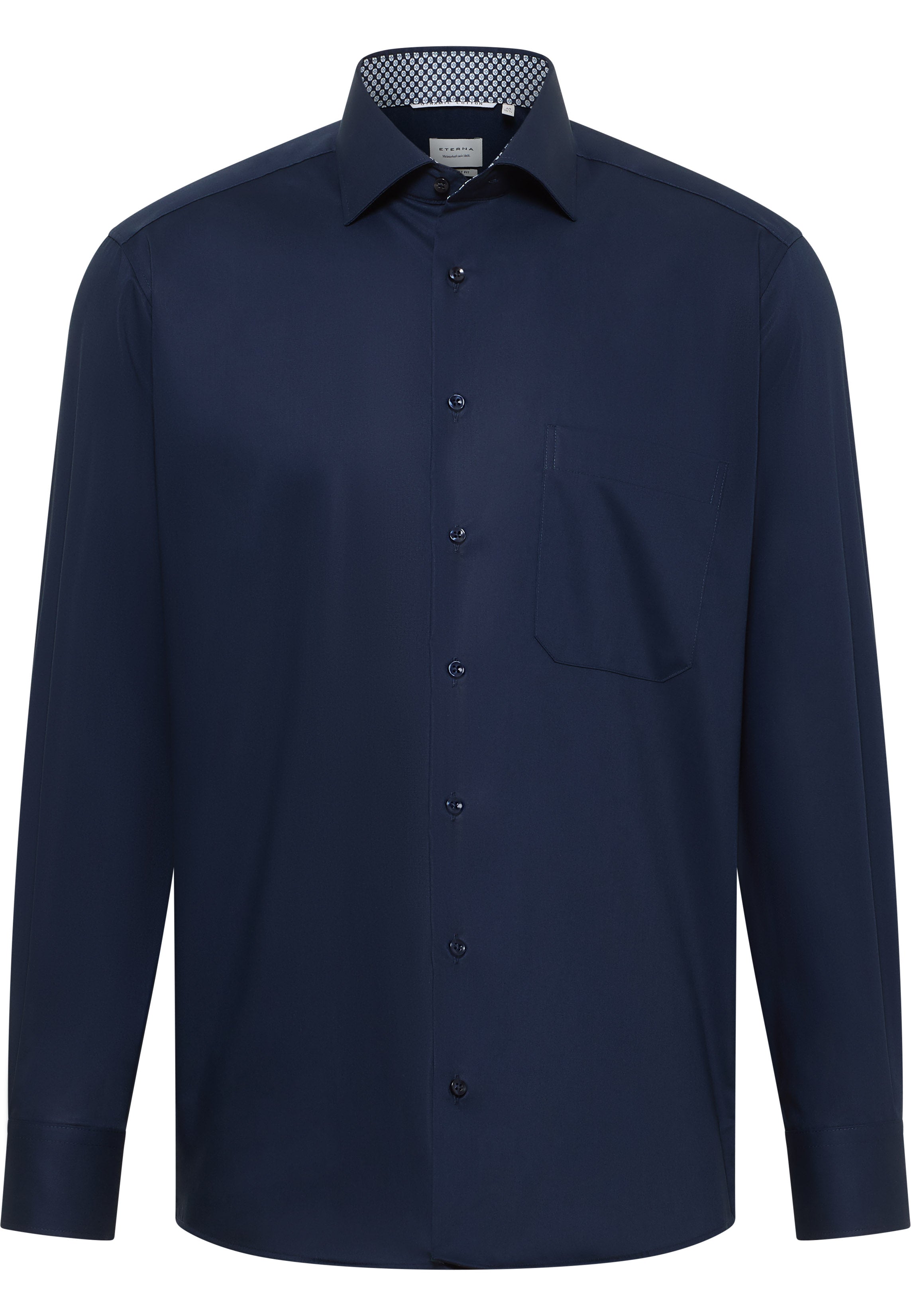 ETERNA COMFORT FIT Natural Stretch Langarm Hemd - Midnight Navy Blue - 1082-19-E15K