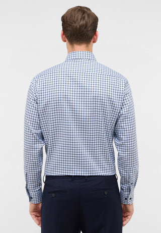 ETERNA Comfort Fit Langarm Hemd - Sky Check Blue - 1012-11-E114