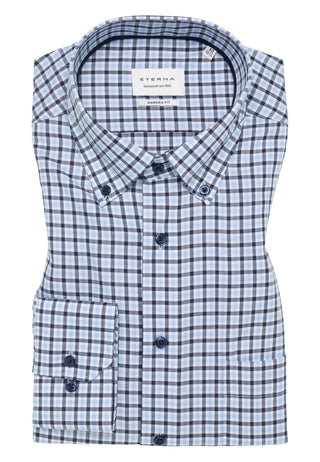 ETERNA MODERN FIT Langarm Hemd - Sky Harbor Plaid - 1012-11-X114