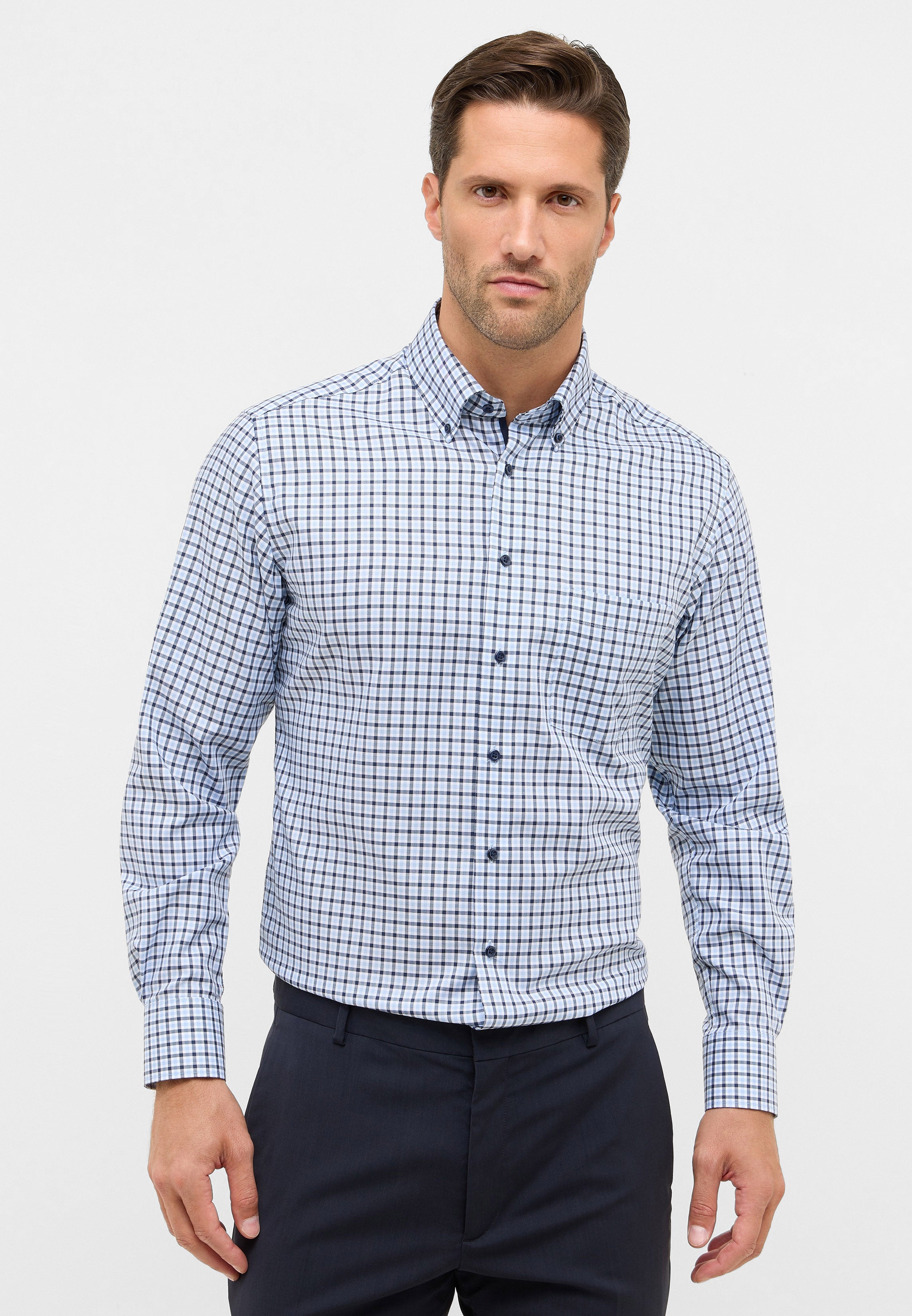 ETERNA MODERN FIT Langarm Hemd - Sky Harbor Plaid - 1012-11-X114 von Eterna