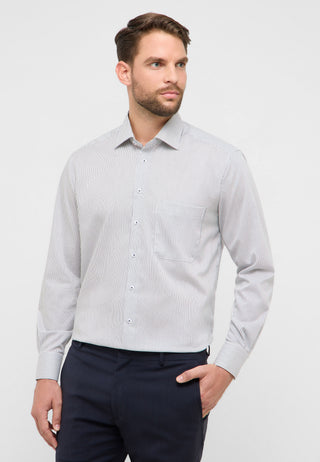 ETERNA COMFORT FIT Langarm Hemd - White Navy Pinstripe - 1291-19-E19K