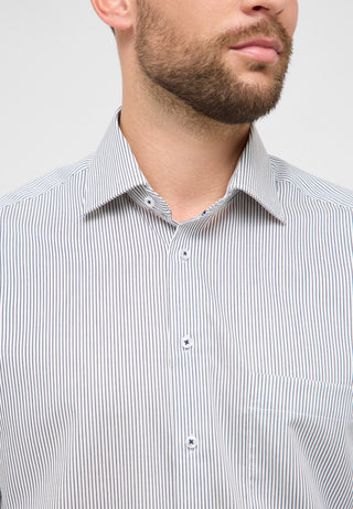 ETERNA COMFORT FIT Langarm Hemd - White Navy Pinstripe - 1291-19-E19K