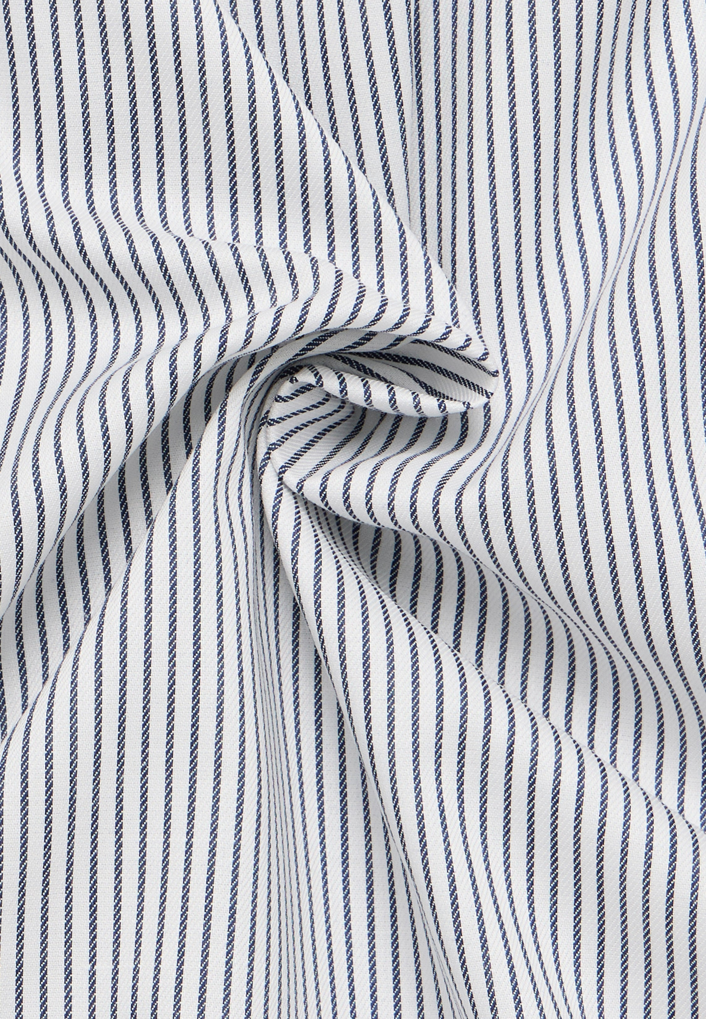 ETERNA COMFORT FIT Langarm Hemd - White Navy Pinstripe - 1291-19-E19K von Eterna