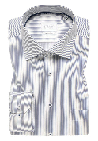 ETERNA MODERN FIT Langarm Hemd - Harbor Striped Navy - 1291-19-X19K