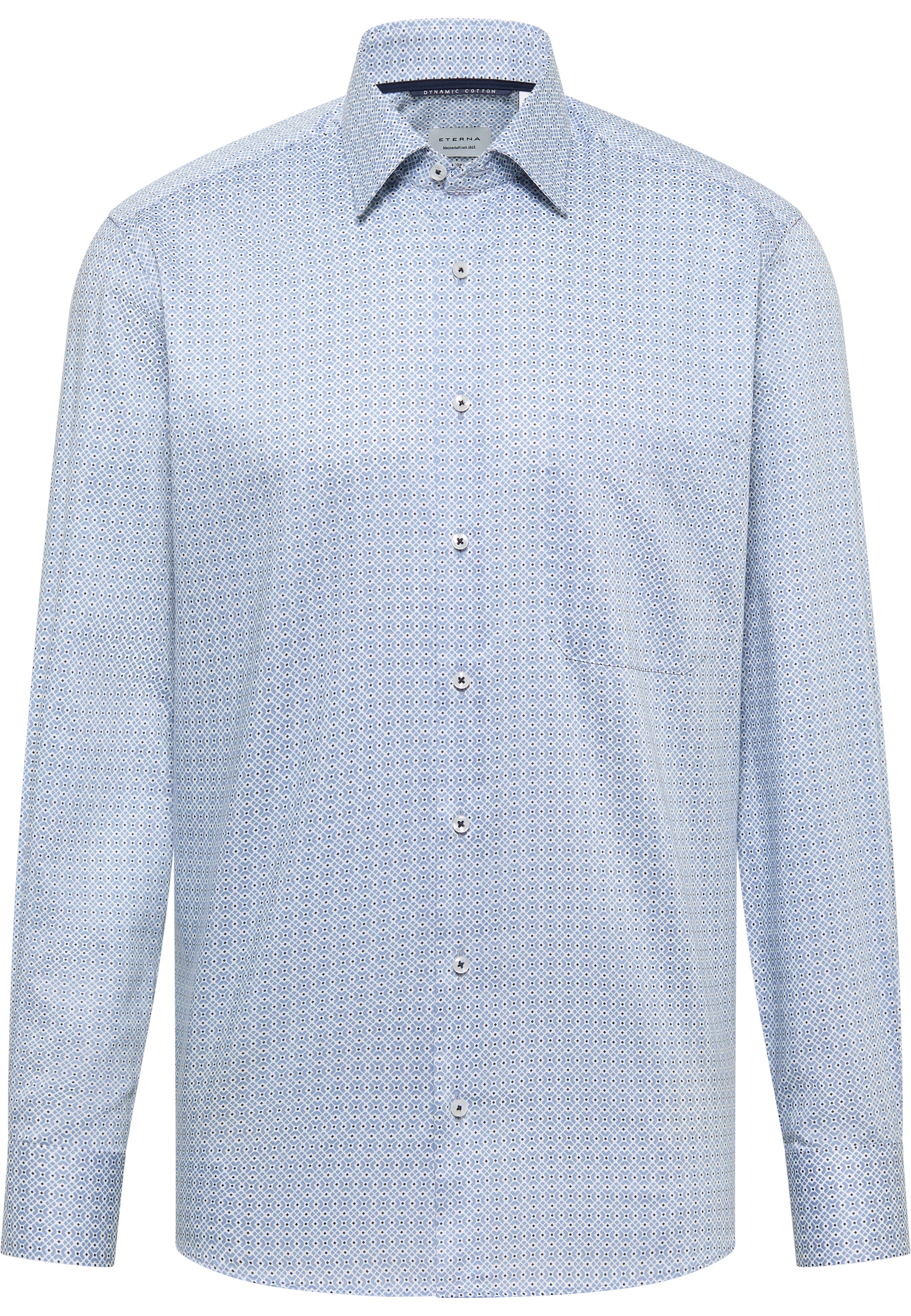 ETERNA COMFORT FIT Hemd - Sky Mosaic Blue - 1294-12-E181