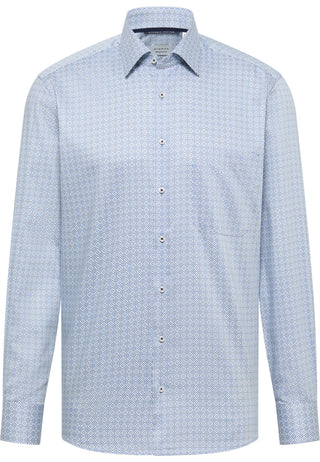 ETERNA COMFORT FIT Hemd - Sky Mosaic Blue - 1294-12-E181