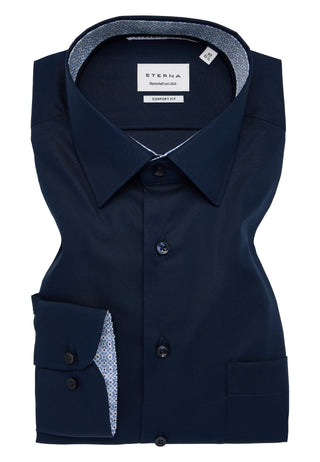 ETERNA COMFORT FIT Langarm Hemd - Navy Horizon - 1382-19-E141