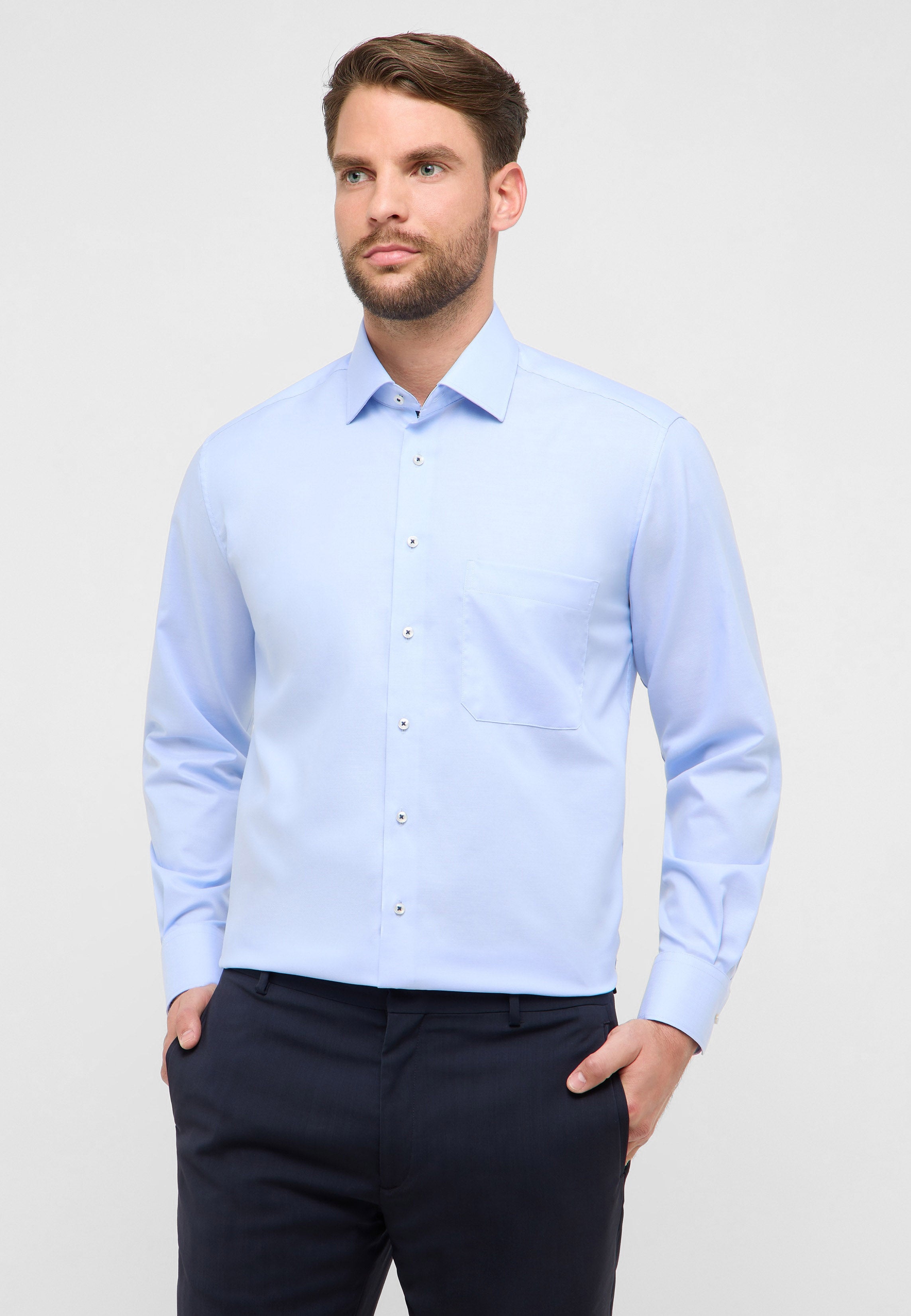 ETERNA COMFORT FIT Langarm Hemd - Sky Harbor Blue - 1246-11-E15K von Eterna