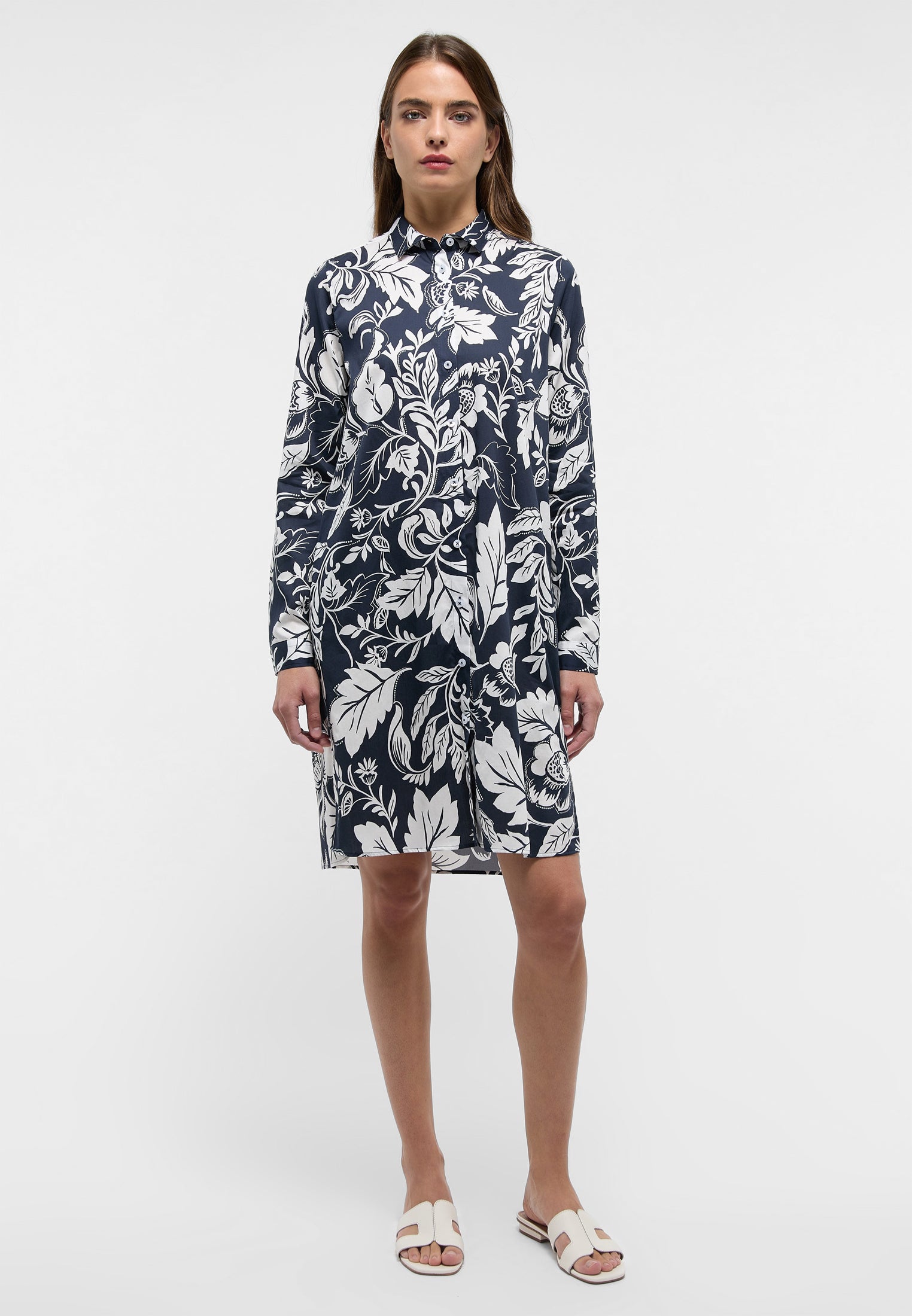 ETERNA LOOSE FIT Hemdblusenkleid - Midnight Floral Drift - 7609-19-D939